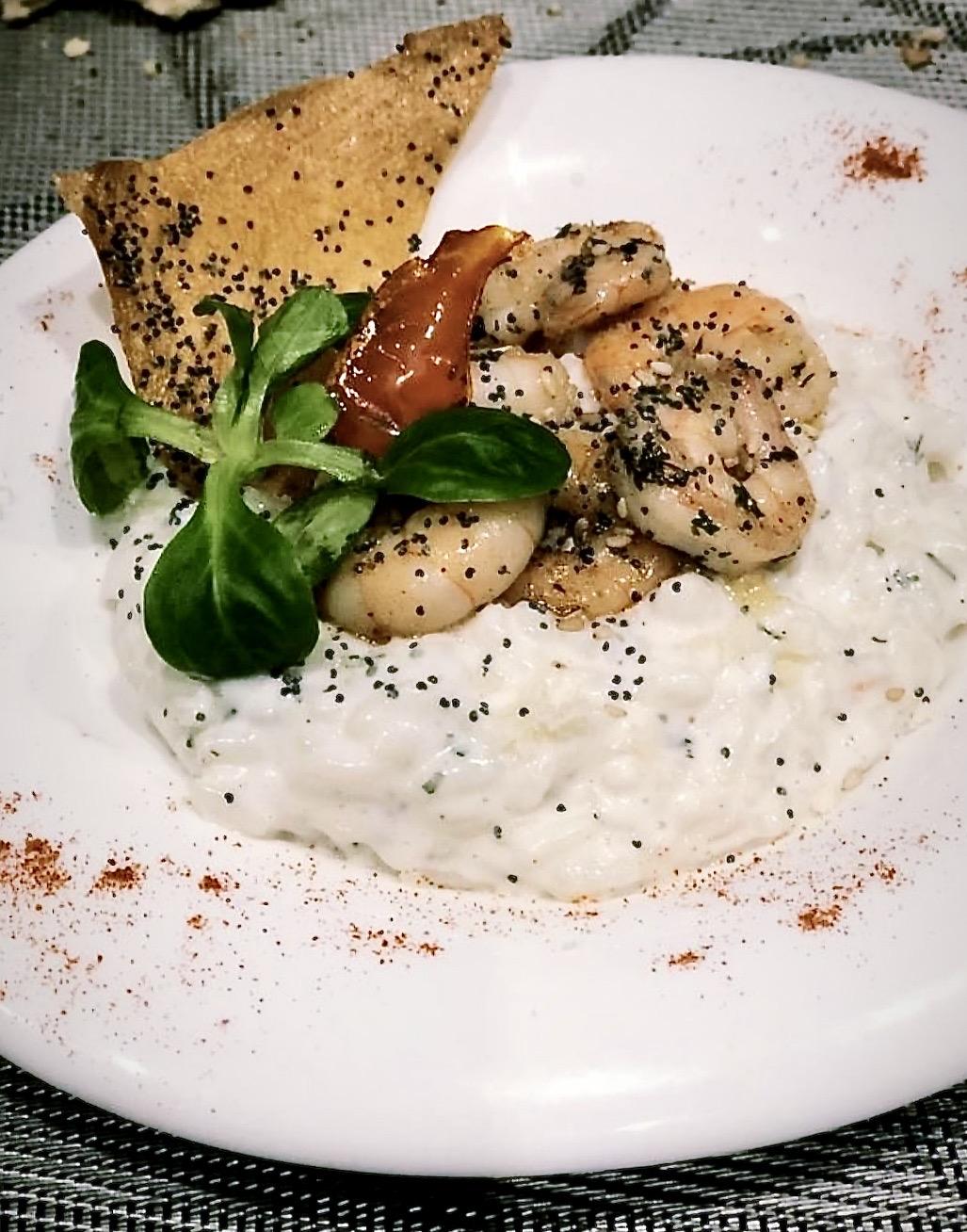 Cassolette de Crevette et son Risotto Crémeux Citronné
